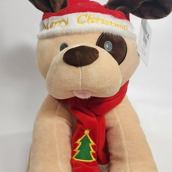 Dimple Ginger 11" Holiday Animated Plush Singing Peek-a-boo Christmas Dog - Picture 9 of 9